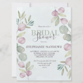 Eucalyptus Waterverf Dusty Blue Vrijgezellenfeest Kaart (Voorkant)