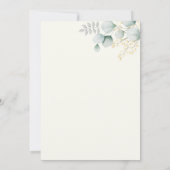 Eucalyptus Waterverf Elegant Bridal Gown Floral Kaart (Achterkant)