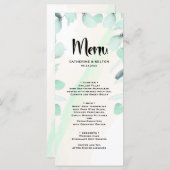 Eucalyptus Waterverf Elegant Greenery Wedding Menu (Voorkant / Achterkant)