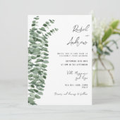 Eucalyptus waterverf Elegante Trouwdetails Kaart (Staand voorkant)