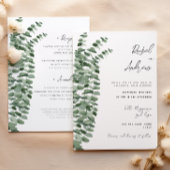 Eucalyptus waterverf Elegante Trouwdetails Kaart