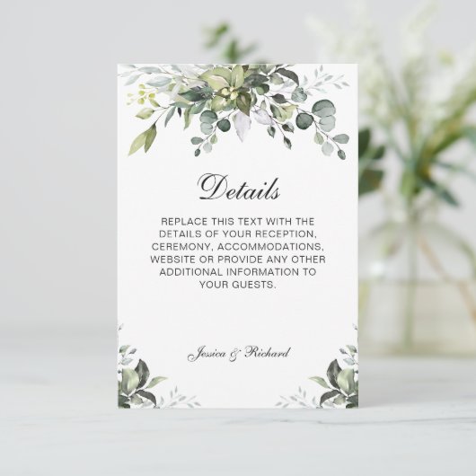 Eucalyptus-Waterverf - Enclosure Card Informatiekaartje (Staand voorkant)