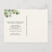 Eucalyptus Waterverf Familie Beweging Aankondigingskaart (Achterkant)