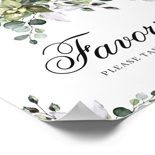 Eucalyptus Waterverf Favor Poster Bord (Hoek)