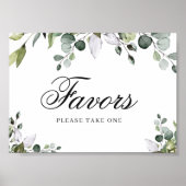 Eucalyptus Waterverf Favor Poster Bord (Voorkant)