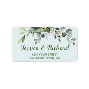 Eucalyptus Waterverf Floral Adres Etiket