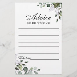 Eucalyptus Waterverf Floral Advice Card