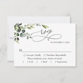 Eucalyptus Waterverf Floral bruiloft RSVP Kaartje