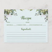 Eucalyptus Waterverf Floral Recipe Card Briefkaart (Voorkant)