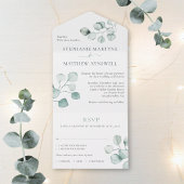 Eucalyptus Waterverf Foliage Botanical Wedding All In One Uitnodiging