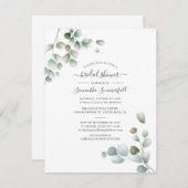 Eucalyptus Waterverf Foliage Script Vrijgezellenfe Kaart (Voorkant / Achterkant)