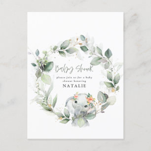 eucalyptus waterverf folium baby shower briefkaart