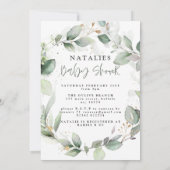 eucalyptus waterverf folium baby shower kaart (Achterkant)