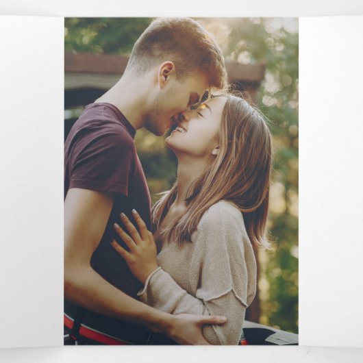 Eucalyptus Waterverf Foto Bruiloft Alles in een Drieluik Uitnodiging (Binnenkant midden)