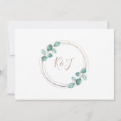 Eucalyptus Waterverf foto bruiloft Save The Date (Achterkant)