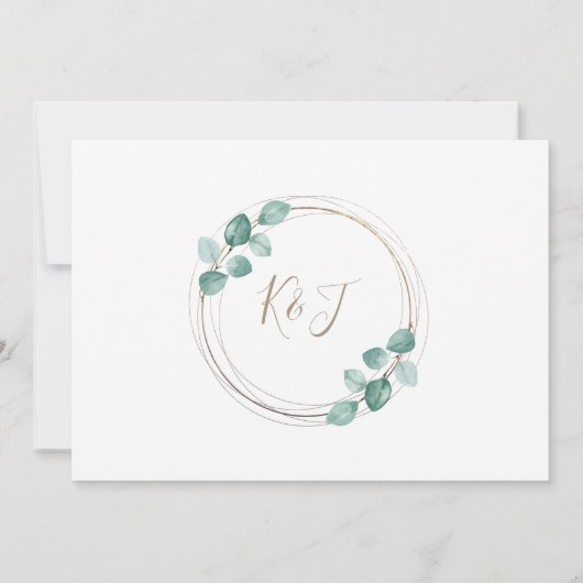 Eucalyptus Waterverf foto bruiloft Save The Date (Achterkant)