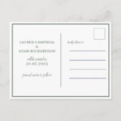 Eucalyptus Waterverf Foto slaat de datum op Aankondigingskaart (Achterkant)