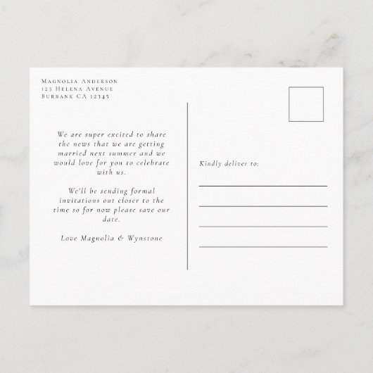 Eucalyptus Waterverf Foto Weddenschap Opslaan Datu Aankondigingskaart (Achterkant)