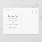 Eucalyptus Waterverf Foto Weddenschap Opslaan Datu Aankondigingskaart (Achterkant)