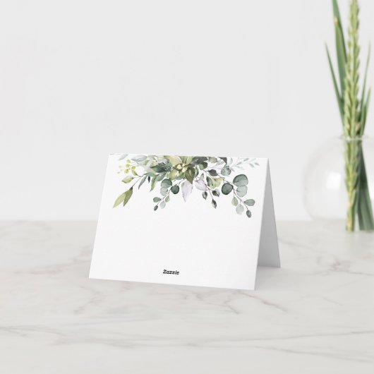 Eucalyptus Waterverf gevolgd door Hartelijk dank Bedankkaart (Achterkant)