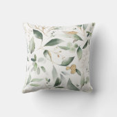 Eucalyptus Waterverf Gold laat buitenshuis een kus Buitenkussen (Achterkant)