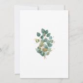 Eucalyptus Waterverf Gold Leaves Weddenschap Kaart (Achterkant)