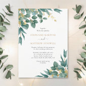 Eucalyptus Waterverf Gold Leaves Weddenschap Kaart
