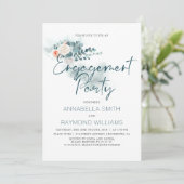 Eucalyptus | Waterverf Green Engagement Party Kaart (Staand voorkant)