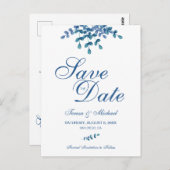 Eucalyptus Waterverf Green Wedding Save the Date Briefkaart (Voorkant / Achterkant)