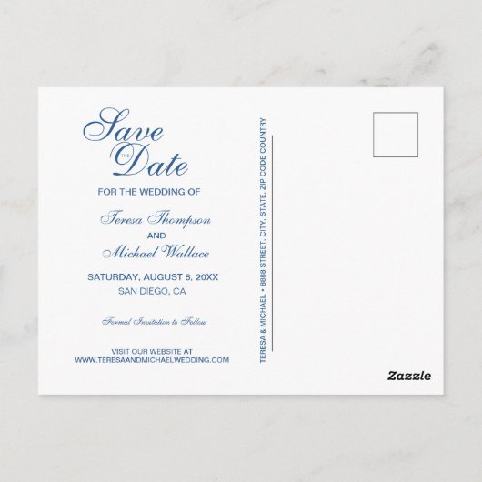 Eucalyptus Waterverf Green Wedding Save the Date Briefkaart (Achterkant)