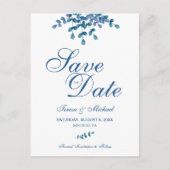 Eucalyptus Waterverf Green Wedding Save the Date Briefkaart (Voorkant)