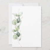 Eucalyptus Waterverf Greenery Botanical Wedding Kaart (Achterkant)