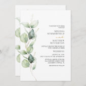 Eucalyptus Waterverf Greenery Botanical Wedding Kaart (Voorkant / Achterkant)