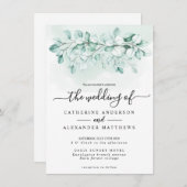 Eucalyptus Waterverf Greenery Elegant modern Leaf Kaart (Voorkant / Achterkant)