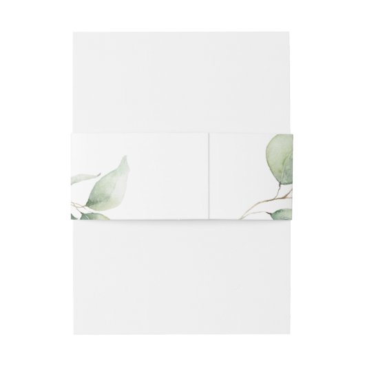 Eucalyptus Waterverf Greenery Wedding Uitnodigingen Wikkel (Achterkant Voorbeeld)