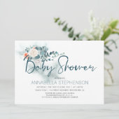 Eucalyptus | Waterverf groen Baby shower Kaart (Staand voorkant)