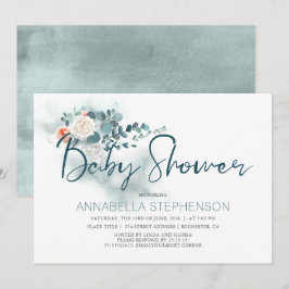 Eucalyptus | Waterverf groen Baby shower Kaart