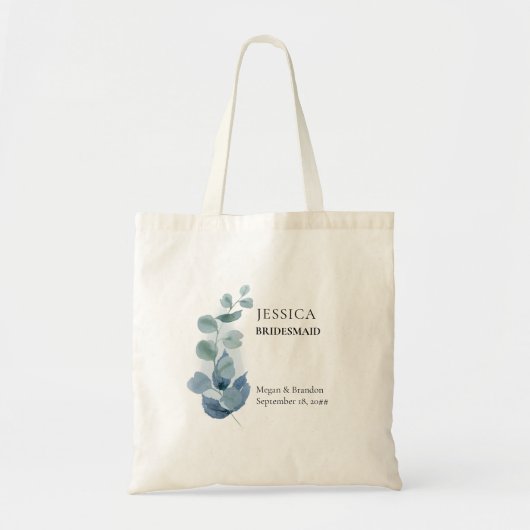 Eucalyptus Waterverf groen bruiloft bruidsmeisje Tote Bag (Voorkant)