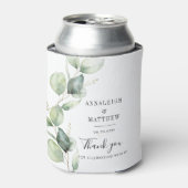 Eucalyptus Waterverf groen bruiloft gunsten Blikjeskoeler (Blikje Voorkant)