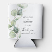 Eucalyptus Waterverf groen bruiloft gunsten Blikjeskoeler (Voorkant)