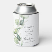Eucalyptus Waterverf groen bruiloft gunsten Blikjeskoeler (Blikje Achterkant)