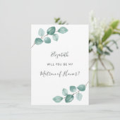 Eucalyptus Waterverf Groen Matron van Eer Kaart (Staand voorkant)