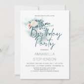 Eucalyptus | Waterverf Groen Verjaardagsfeest Kaart (Voorkant)