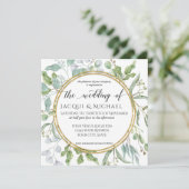 Eucalyptus Waterverf Groen Wit groen huwelijk Kaart (Staand voorkant)