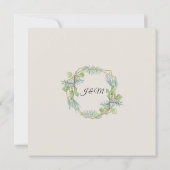 Eucalyptus Waterverf Groen Wit groen huwelijk Kaart (Achterkant)