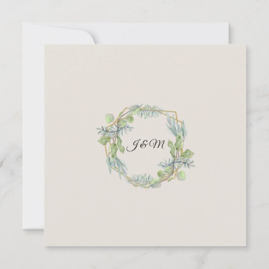 Eucalyptus Waterverf Groen Wit groen huwelijk Kaart (Achterkant)
