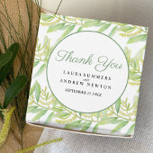 Eucalyptus waterverf groen wit lint gunst doos bedankdoosjes