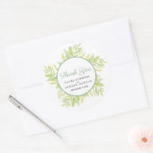 Eucalyptus waterverf groene bladeren bedankt ronde sticker (Envelop)