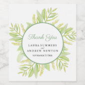 Eucalyptus waterverf groene bladeren bedankt wijn etiket (Enkel label)