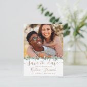 Eucalyptus Waterverf Groene foto Save the Date Aankondigingskaart (Staand voorkant)